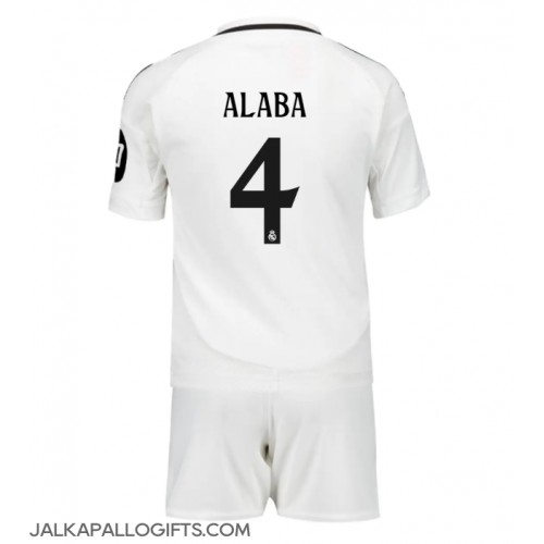 Real Madrid David Alaba #4 Koti Peliasu Lasten 2024-25 Lyhythihainen (+ Lyhyet housut)